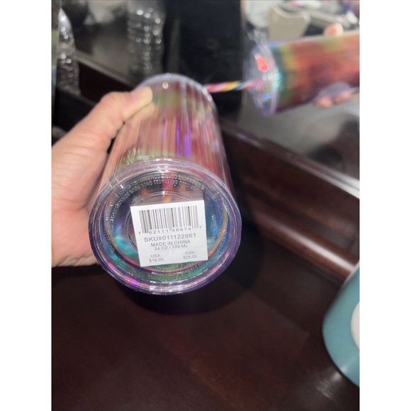 Starbucks Rainbow Kaleidoscope Acrylic Tumbler Cold Cup 24oz Venti - Picture 5 of 6